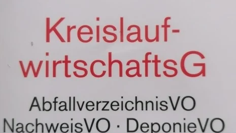 Gesetz KrWG Bild zeigt den Ausschnitt eines Gesetzestextes