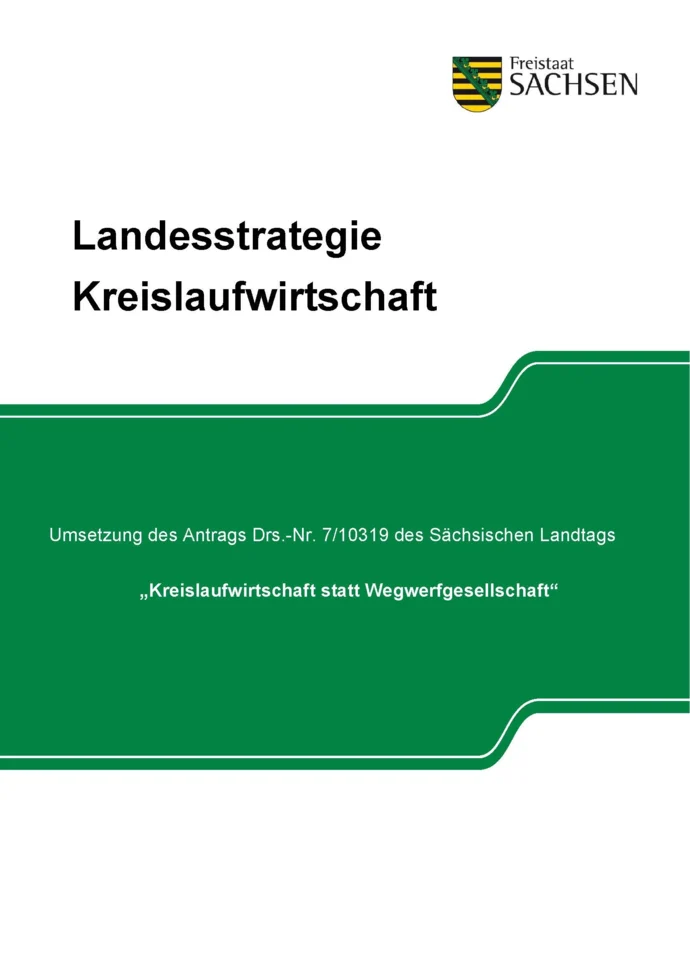 Landesstrategie Kreislaufwirtschaft Deckblatt der Landesstrategie Kreislaufwirtschaft